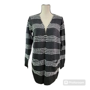 Pink clover stripped knit cardigan Womens Size M New